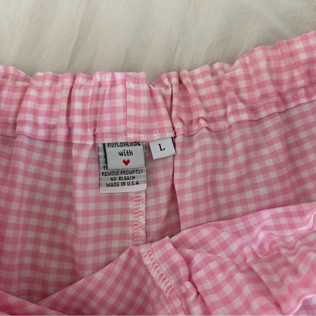 Hand made pink gingham boxer shorts - Image 2