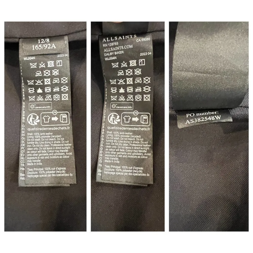 NEW! AllSaints Dalby Leather Biker Jacket (US/8, UK/12) - Image 8