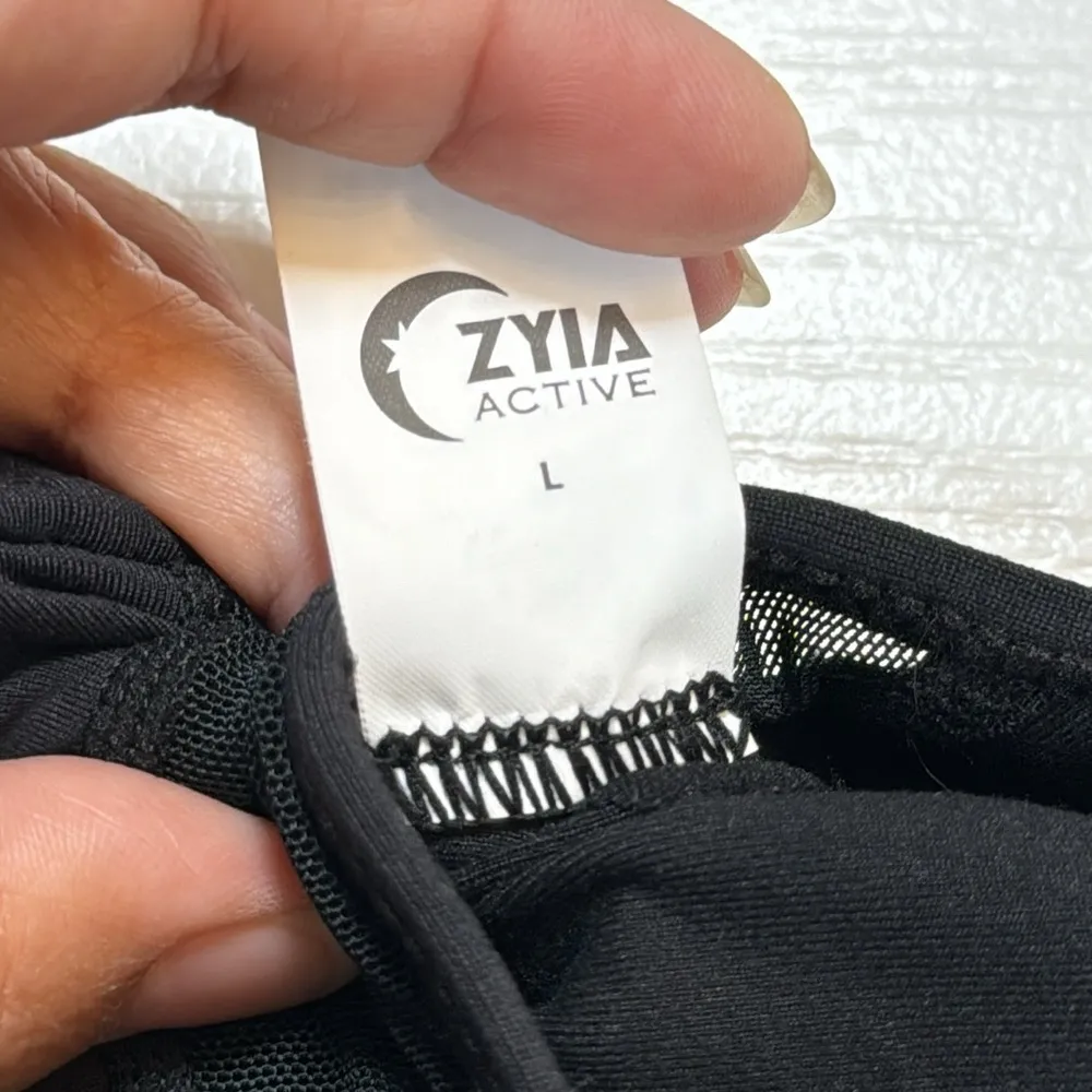 Zyia Black All Star Mesh Racerback Sports Bra Size Large EUC #1092-PHX - Image 6