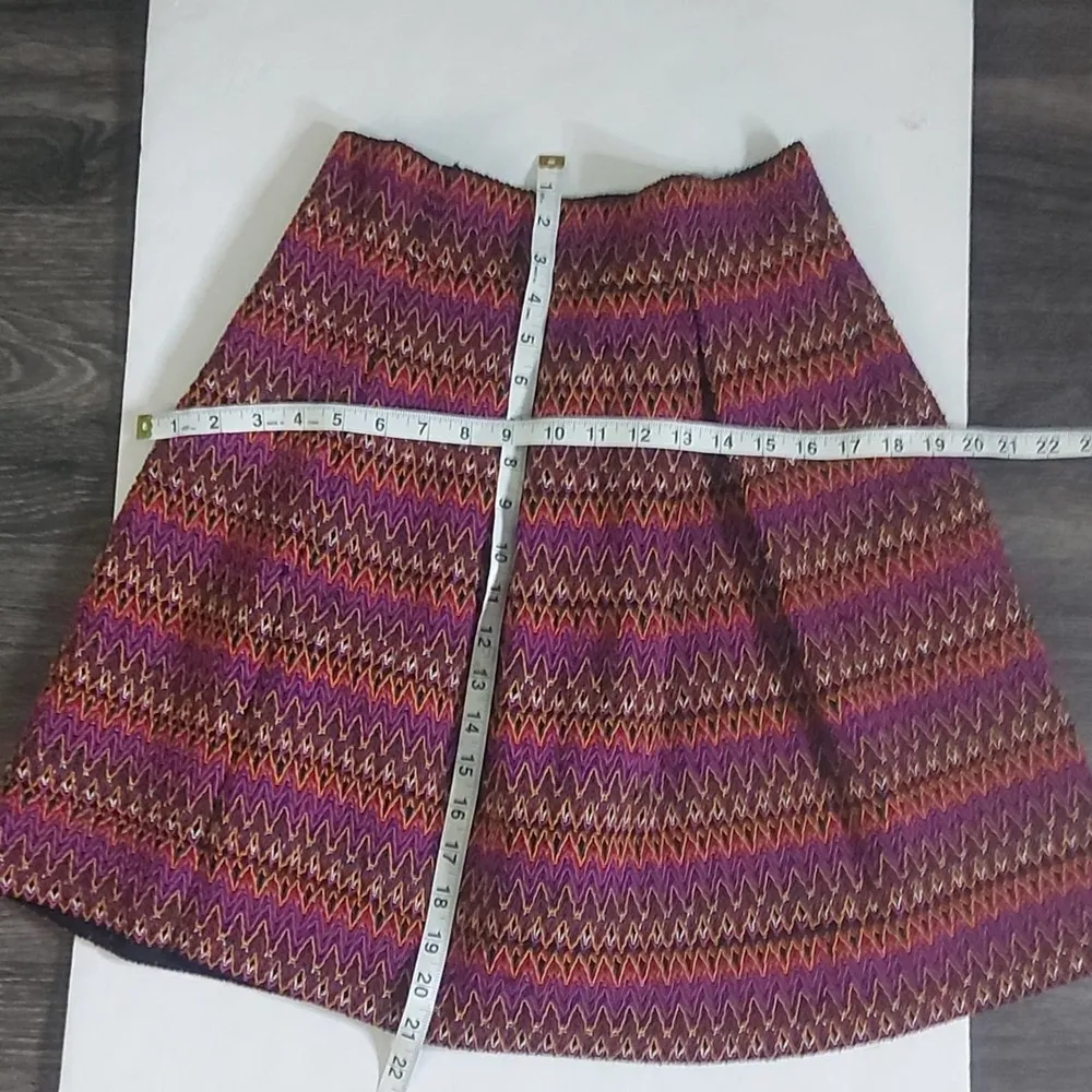 Annabelle Casual Skirt Knee length Purple Print Boho Tweed Size M - Image 3
