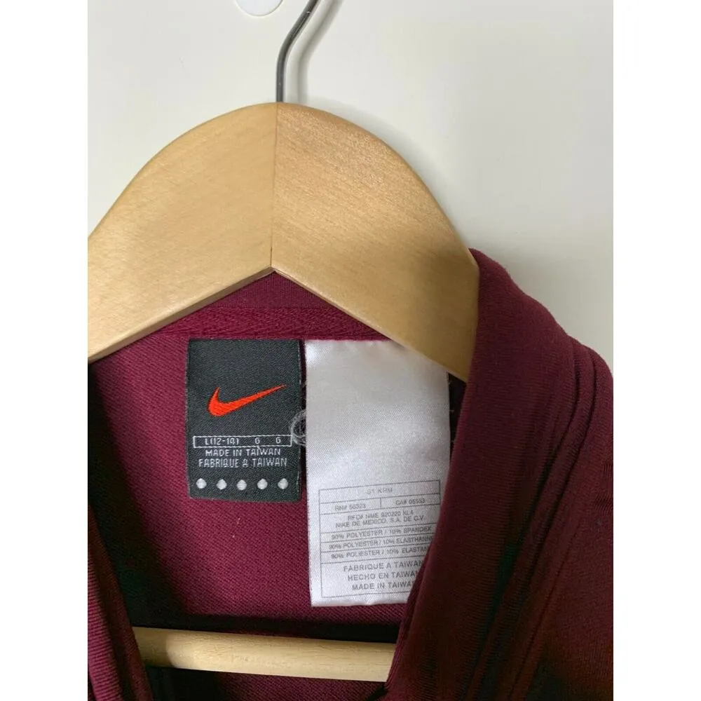 Nike Alpha Project Full Zip Jacket Womens Large 12-14 Vintage Maroon Fleece Line - Image 6