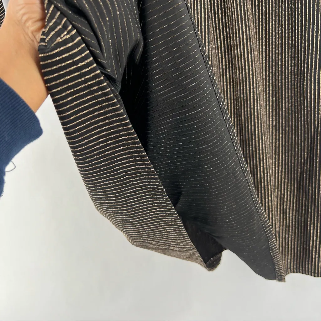 Ashley Stewart Size 26/28 Stretch Textured Metallic Gold Lurex Striped Dress‎ - Image 11