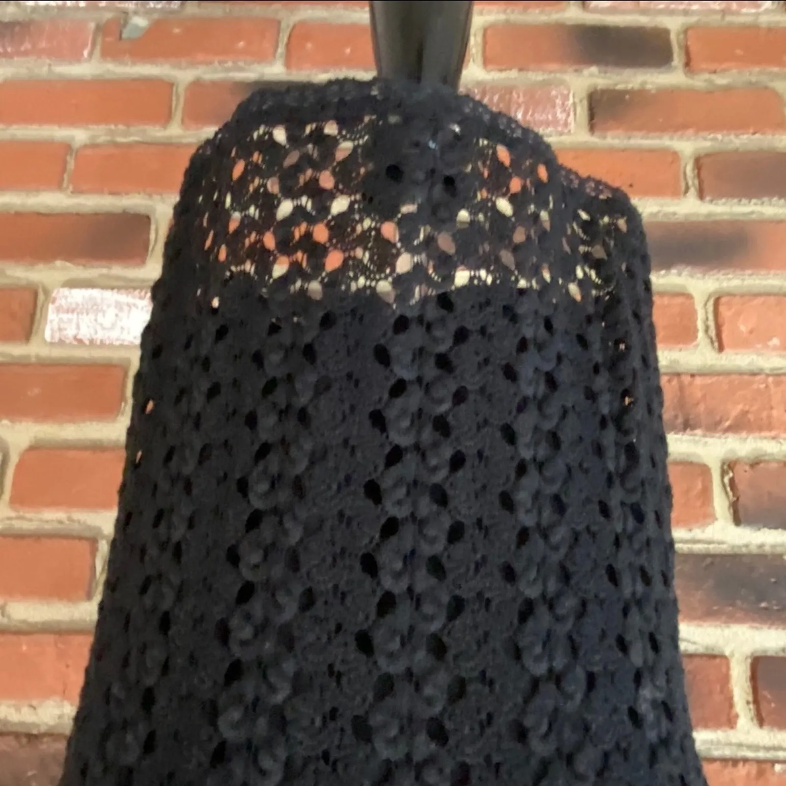 Free People Black Lace Dress Sz XS Short Sleeve Black Knit Dress Goth Emo Dress - Image 6