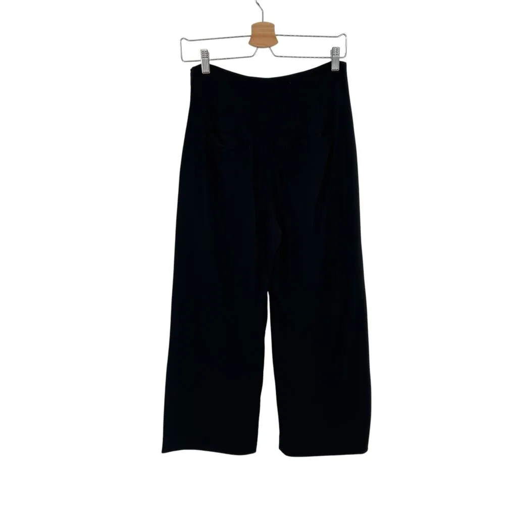ALC A.L.C Marley Pants Trouser Wide Leg High Rise Crop Pleat Drape Black Size‎ 2 - Image 5