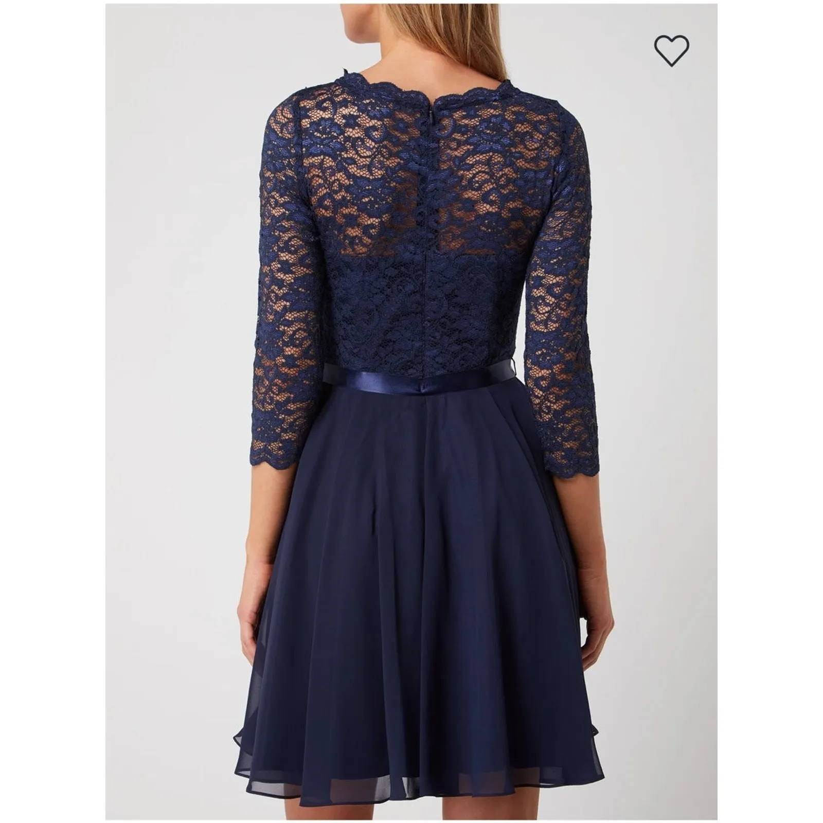 SWING Cocktail fit & flare short short sleeved dress navy lace 6 Blue - Image 5