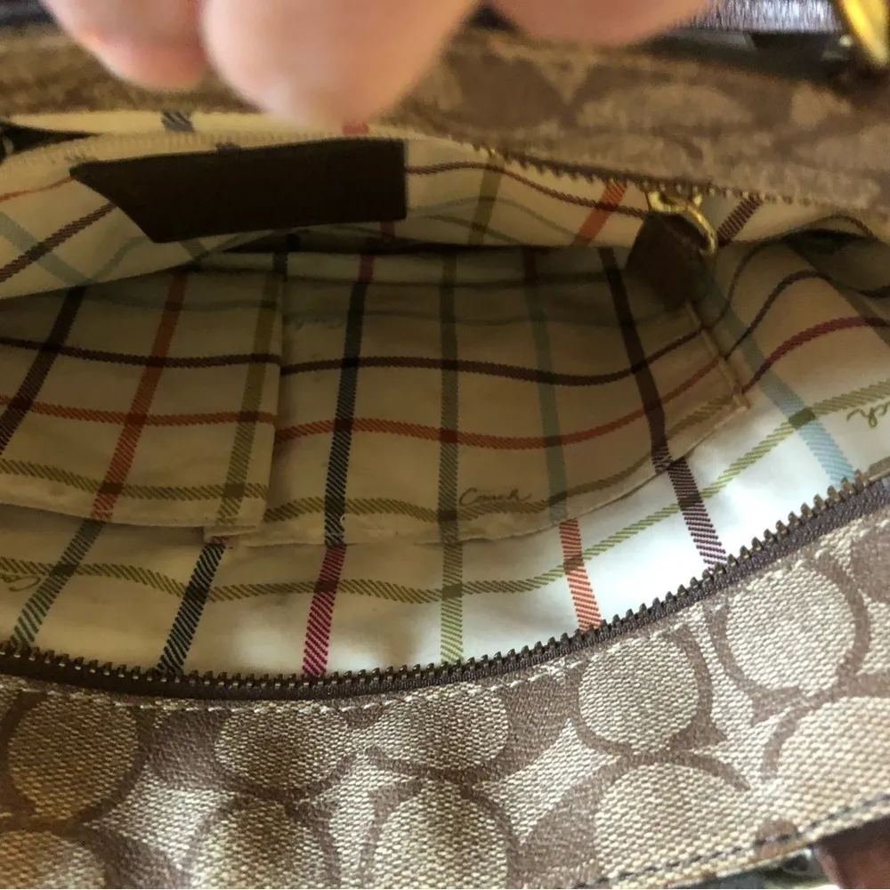 Signature Coated Heritage 12358 Stripe Tote Shopper Shoulder Handbag 12X11 - Image 15