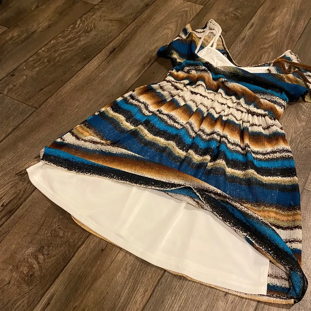 Earthy Striped Midi Dress by IZ Byer - Image 2