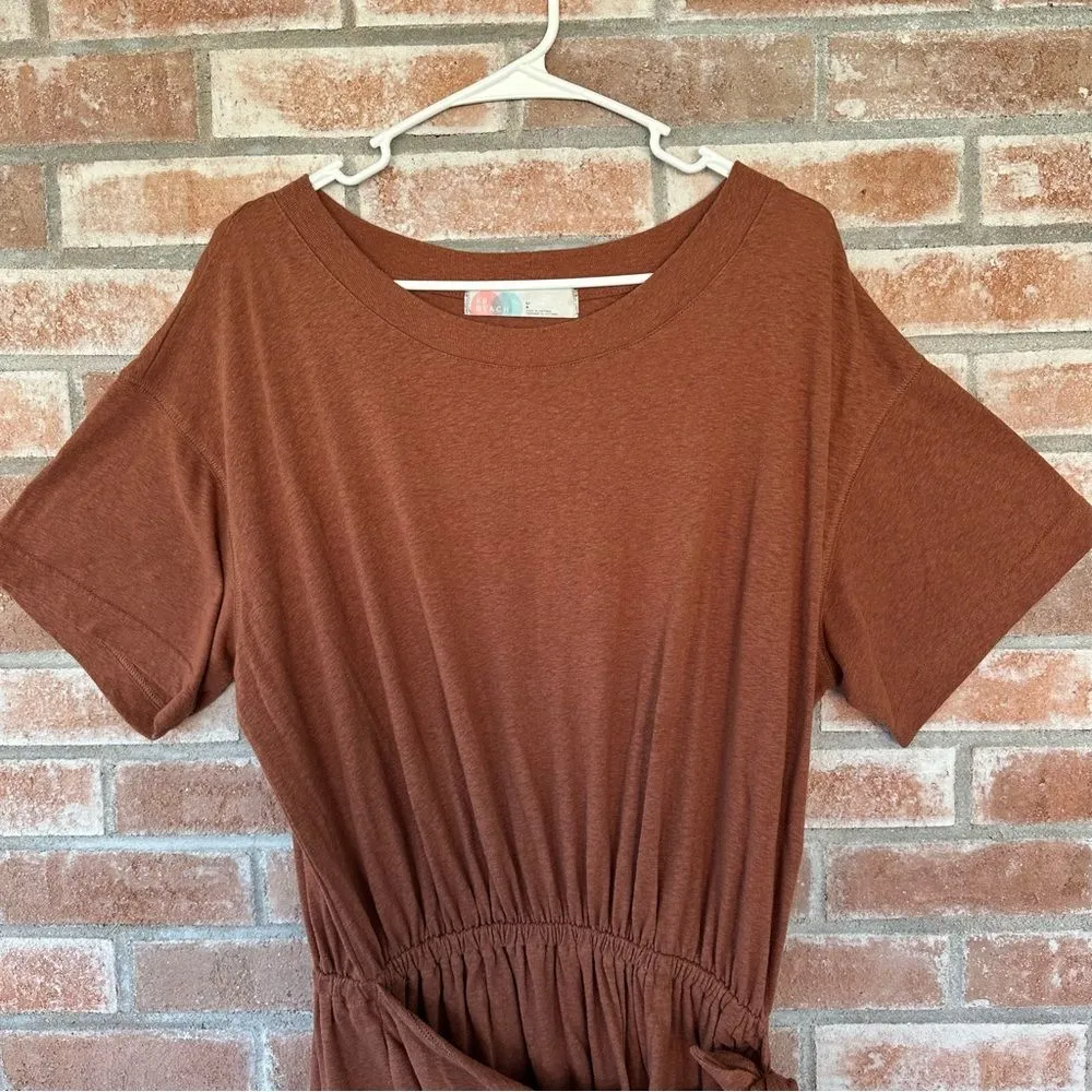 Free People FP Beach Leila Wrap Midi Dress Women’s Large Rust Orange Brown - Image 2