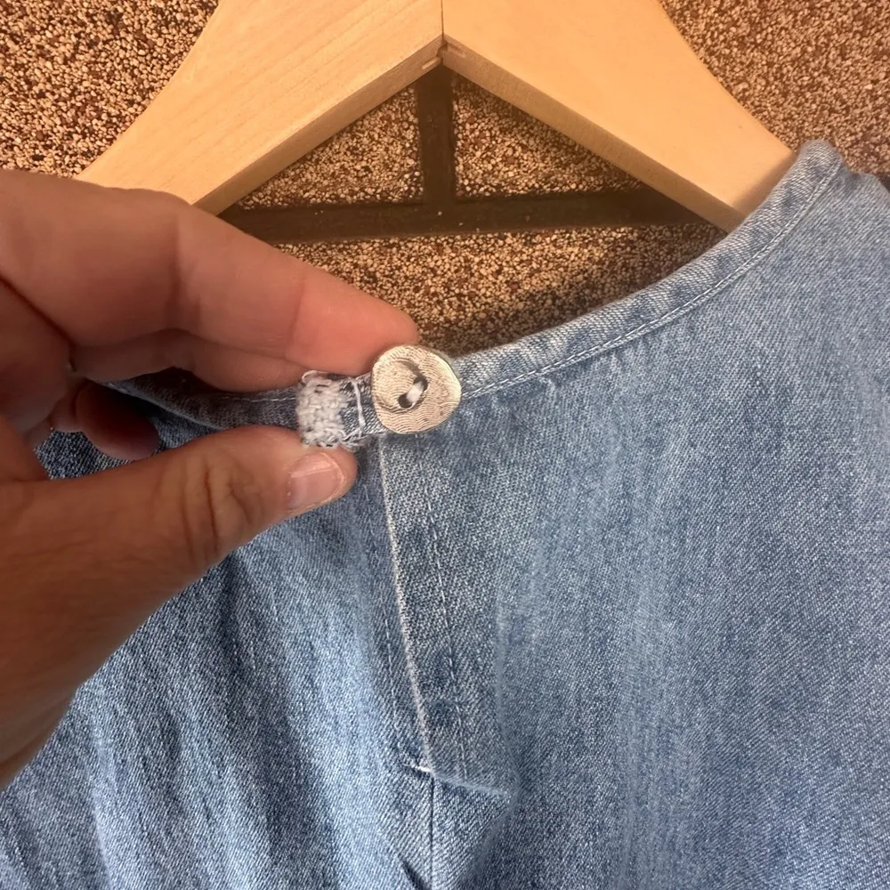 Studio Ease Vintage Denim 100% Cotton Pullover Jumper Skirt Size 14P Blue - Image 7