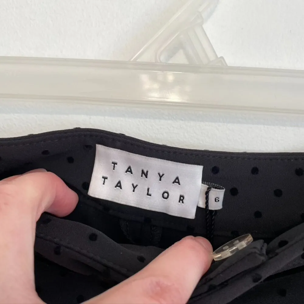NEW NWT TANYA TAYLOR Swiss Dot Crepe Cropped Pants Black Polka Dot Tapered Crop - Image 8