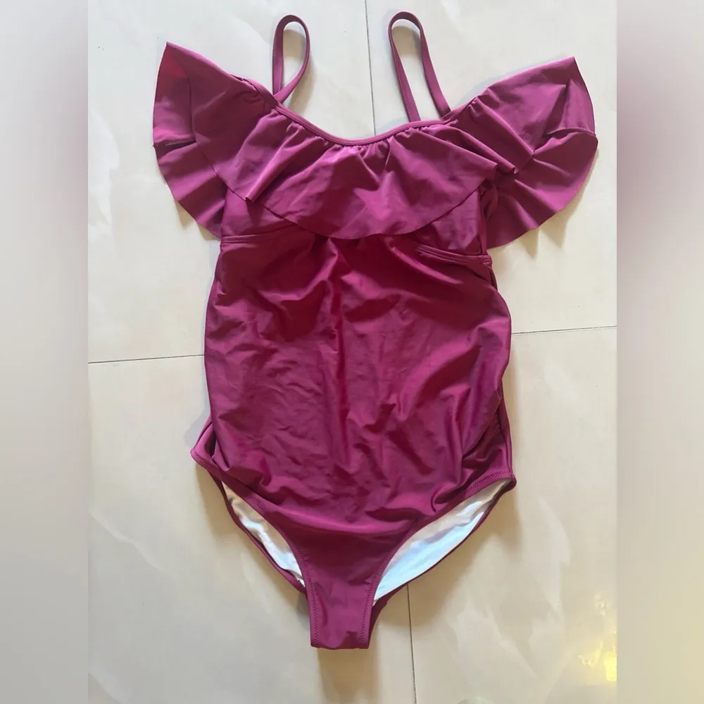 Women's One Piece Maternity Swimsuit size small P purple - Image 14
