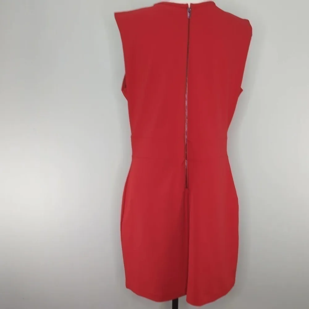 MNG Mango Basics Womens A-line Dress Red Business Career L‎ - Image 4