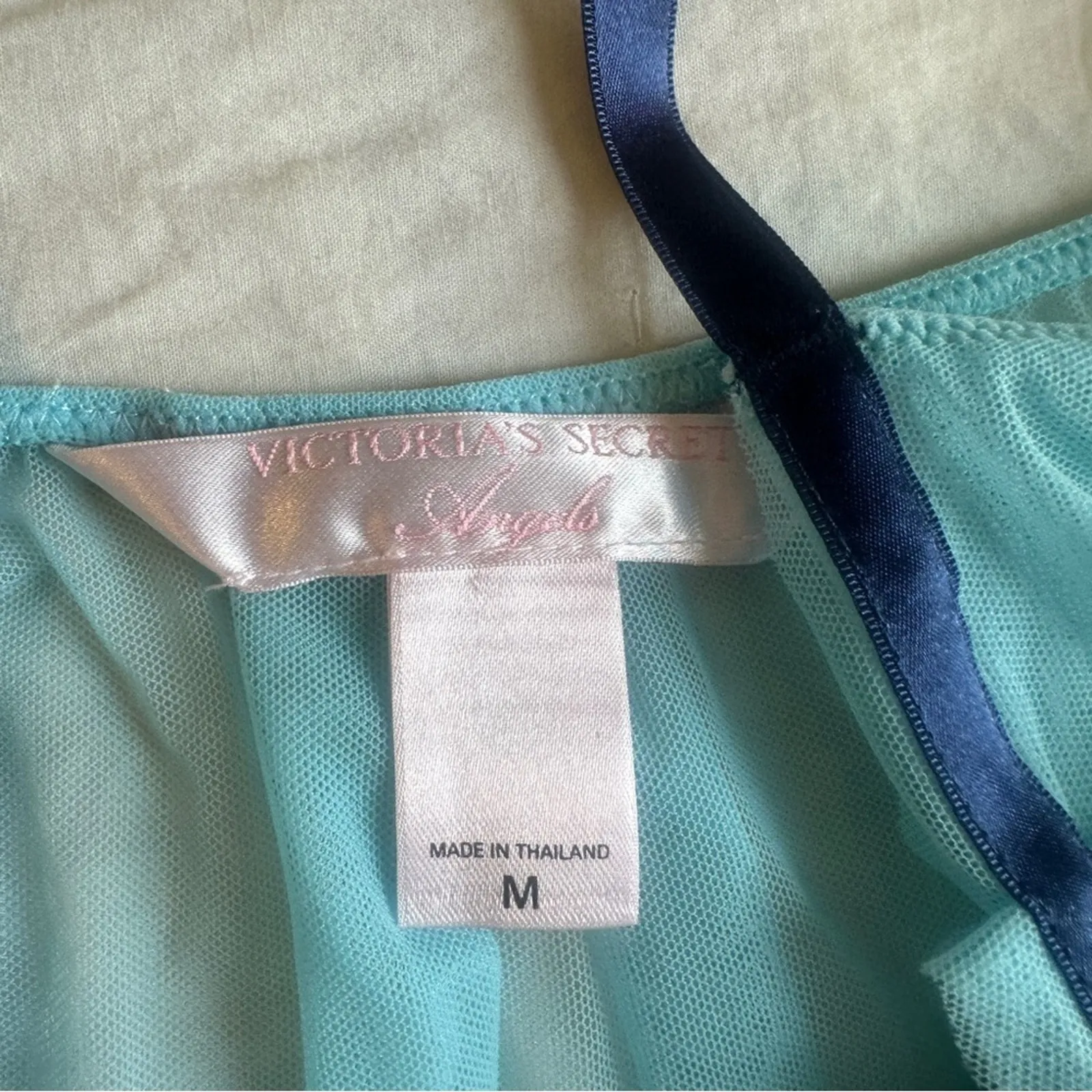 Victoria’s Secret Angels Sheer Blue Slip Dress Medium Vintage Y2K - Image 3