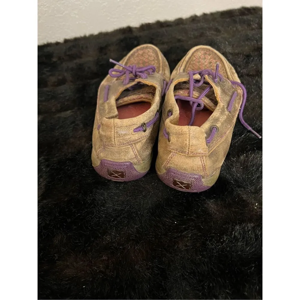 TWISTED X Boots WDM0025 Leather Brown Purple Sz. 8.5 Women Shoes - Image 3