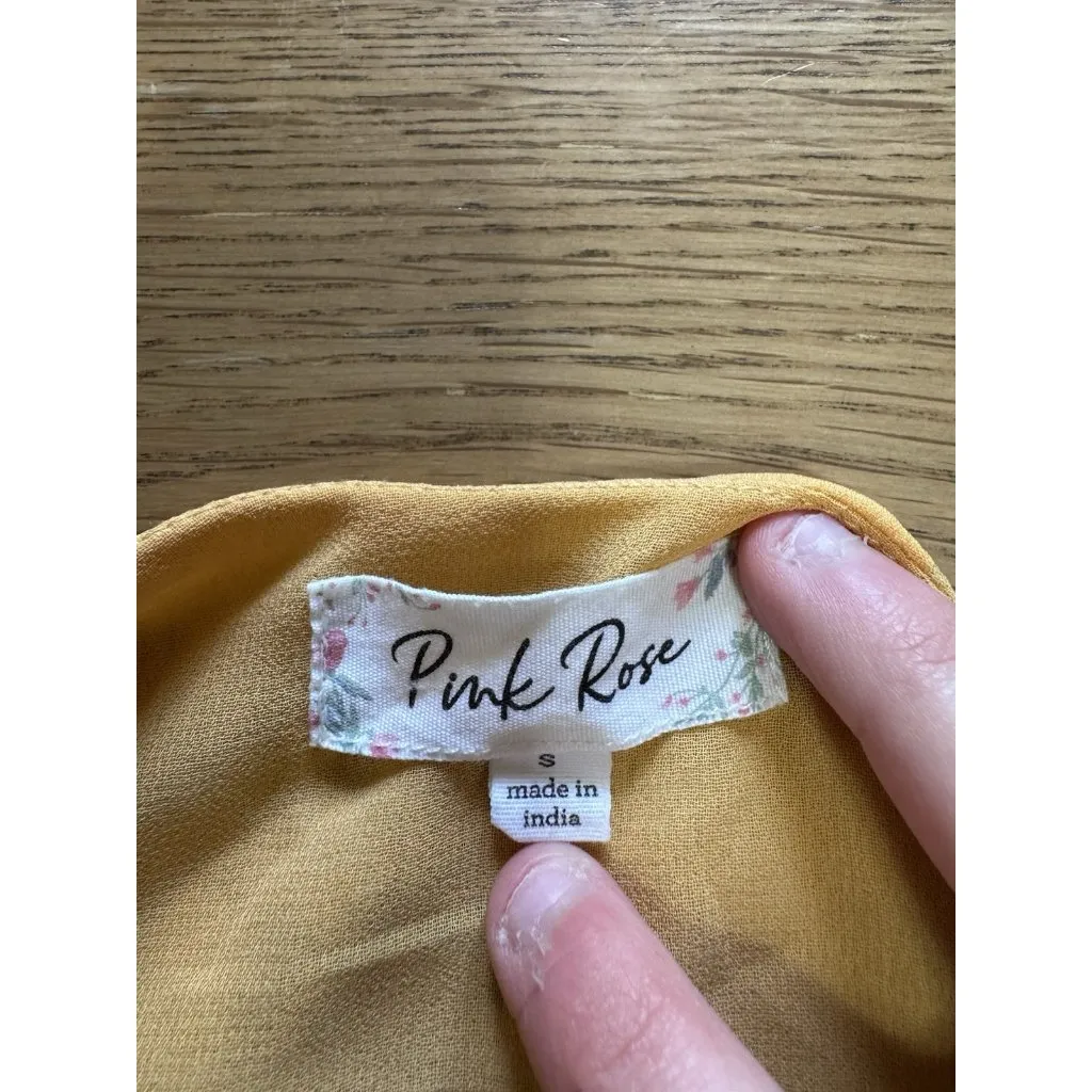 Pink Rose Women Floral Tank Top Size Small Polyester‎ Spaghetti Strap Adjustable - Image 3