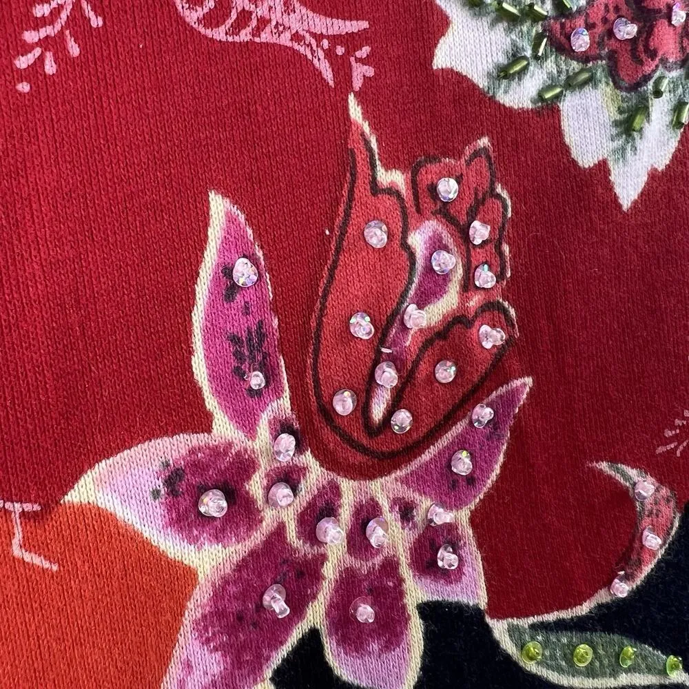 Vintage Y2K Plus 1X Asian Floral All Over Print Top Art To Wear Maximalist Funky - Image 4