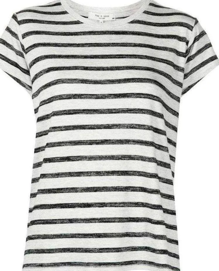 NWOT Rag & Bone The Knit Stripe Tee in Grey - Image 5