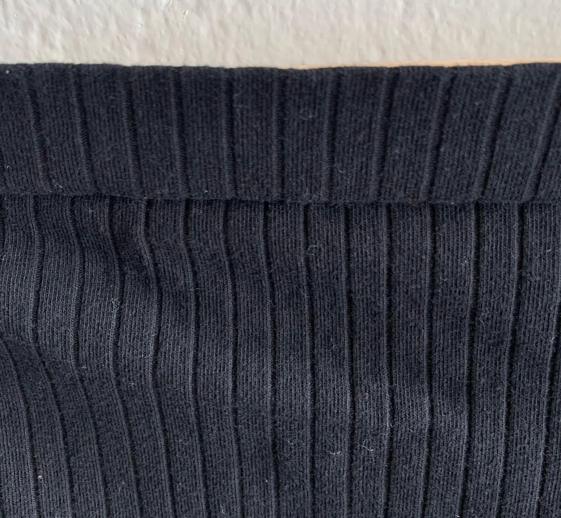 Black Ribbed Off The Shoulder Top - Image 3