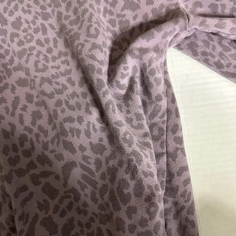 Buffalo David Bitton Light Purple Lilac Leopard Print Hooded Sweatshirt - Image 6
