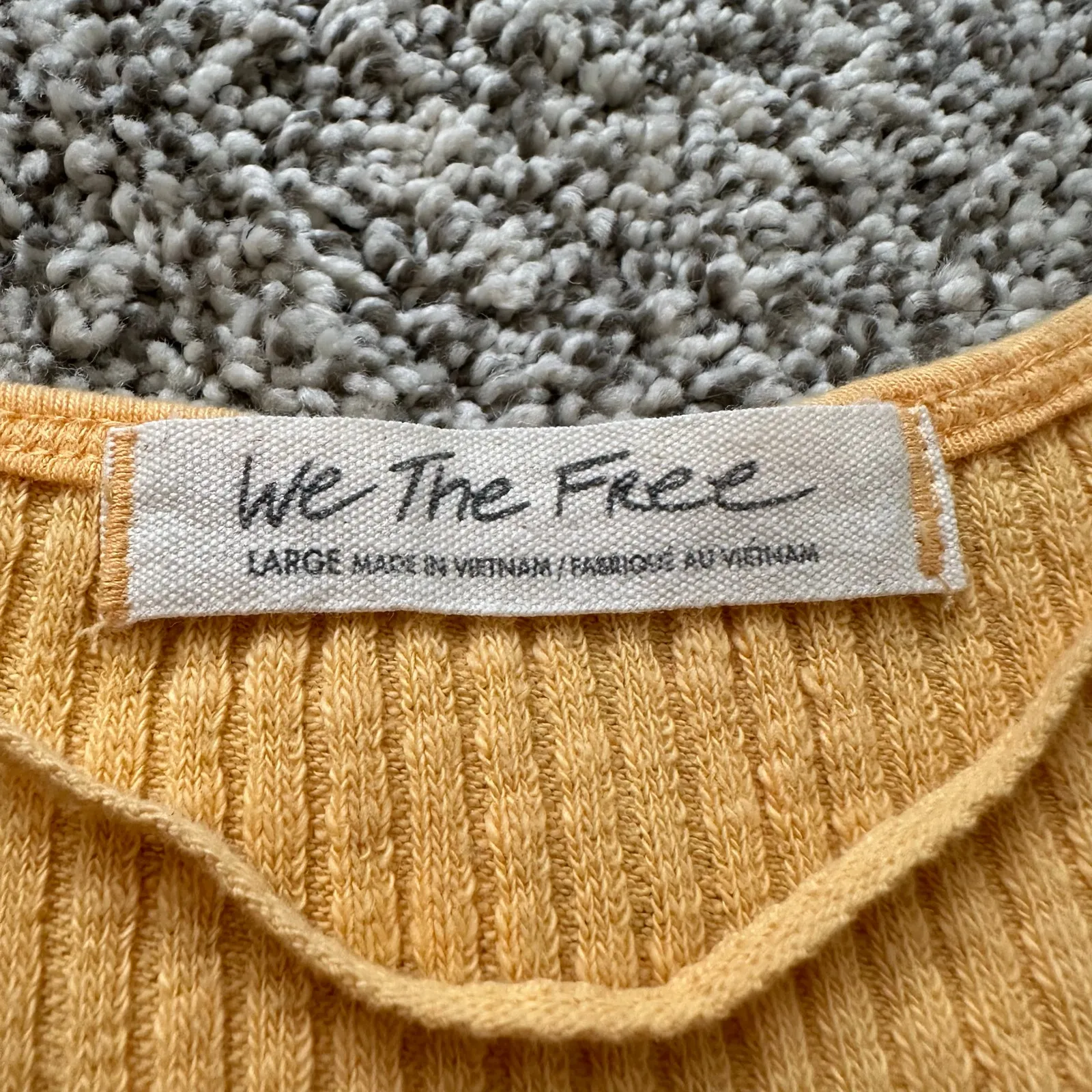 We the Free (Free People) dark yellow ribbed knit cap sleeve top size L - Image 4