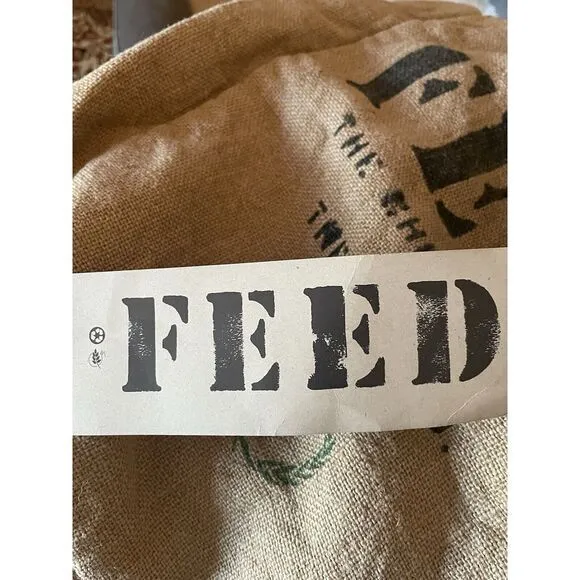 FEED WFP reversible Bag Canvas And Burlap With Shoulder‎ Strap NWT - Image 7