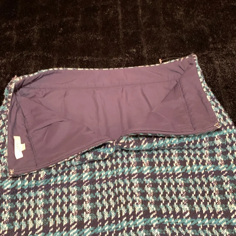 Loft Size 6 Blue Boucle Tweed Skirt A-line Wool Blend Pockets Lined Women’s - Image 6