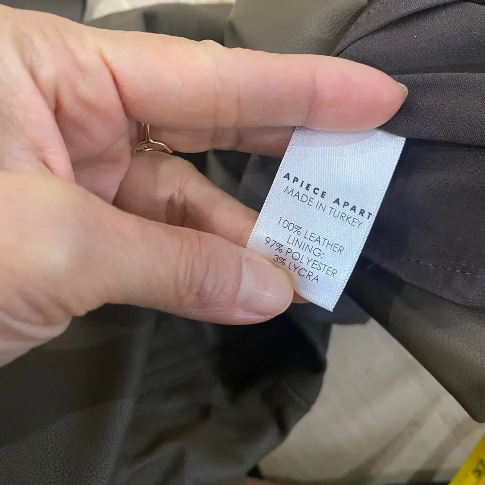 Apiece Apart Monterey leather pants in nutmeg (BROWN) - Image 9