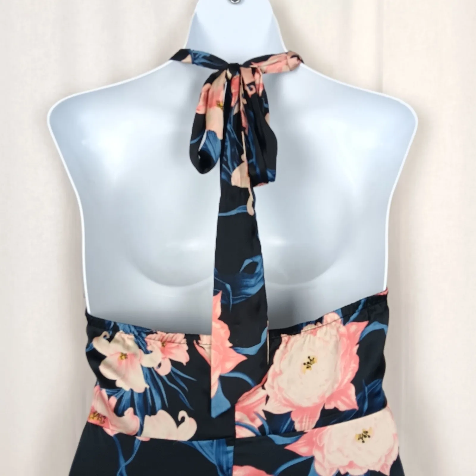 Lulu's Blooming Garden Black Floral Print Halter Maxi Dress Size XL NWOT - Image 5