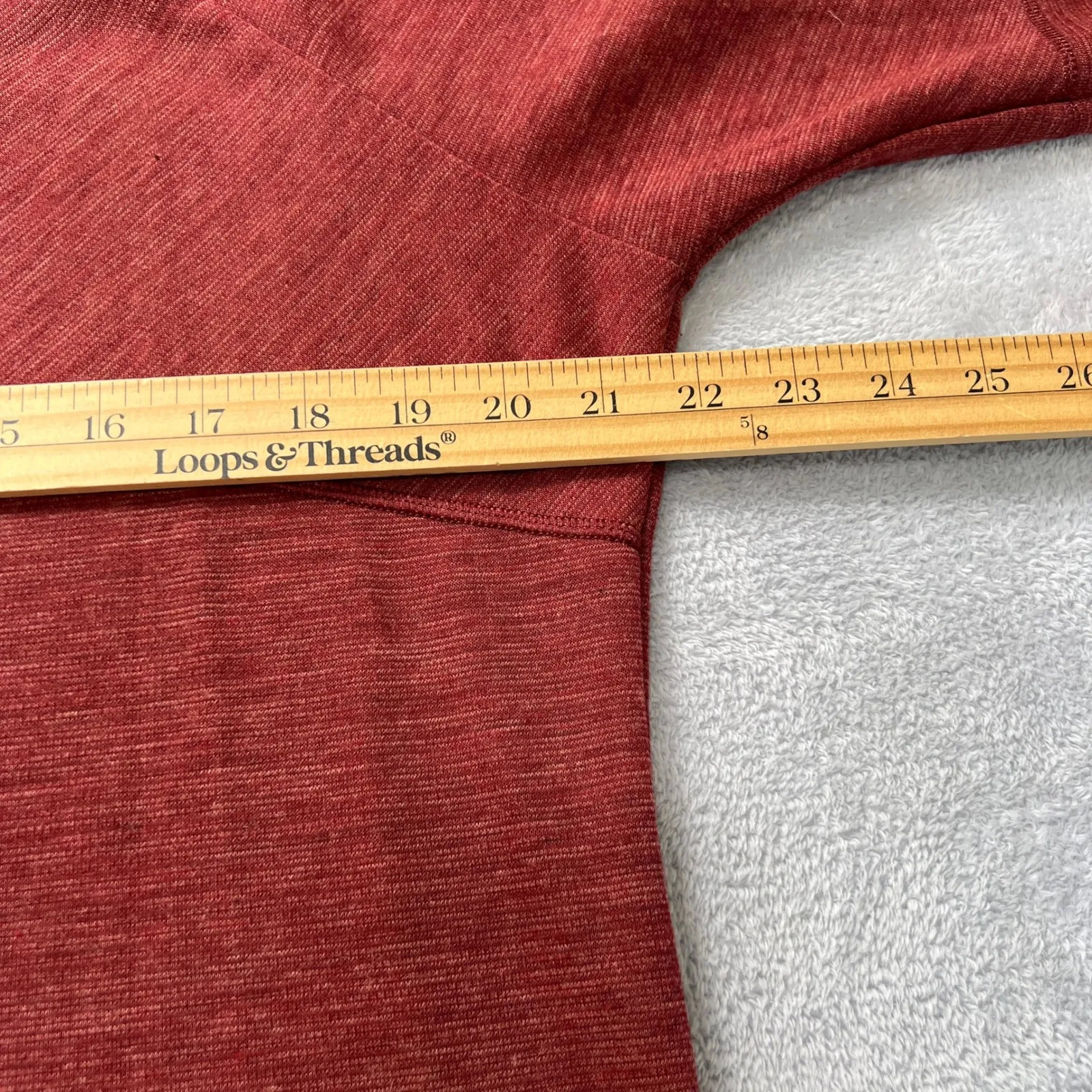 KUHL Womens Virgin Wool Blend Long Sleeve Top Red Scoop Neck Pullover Size Large - Image 9