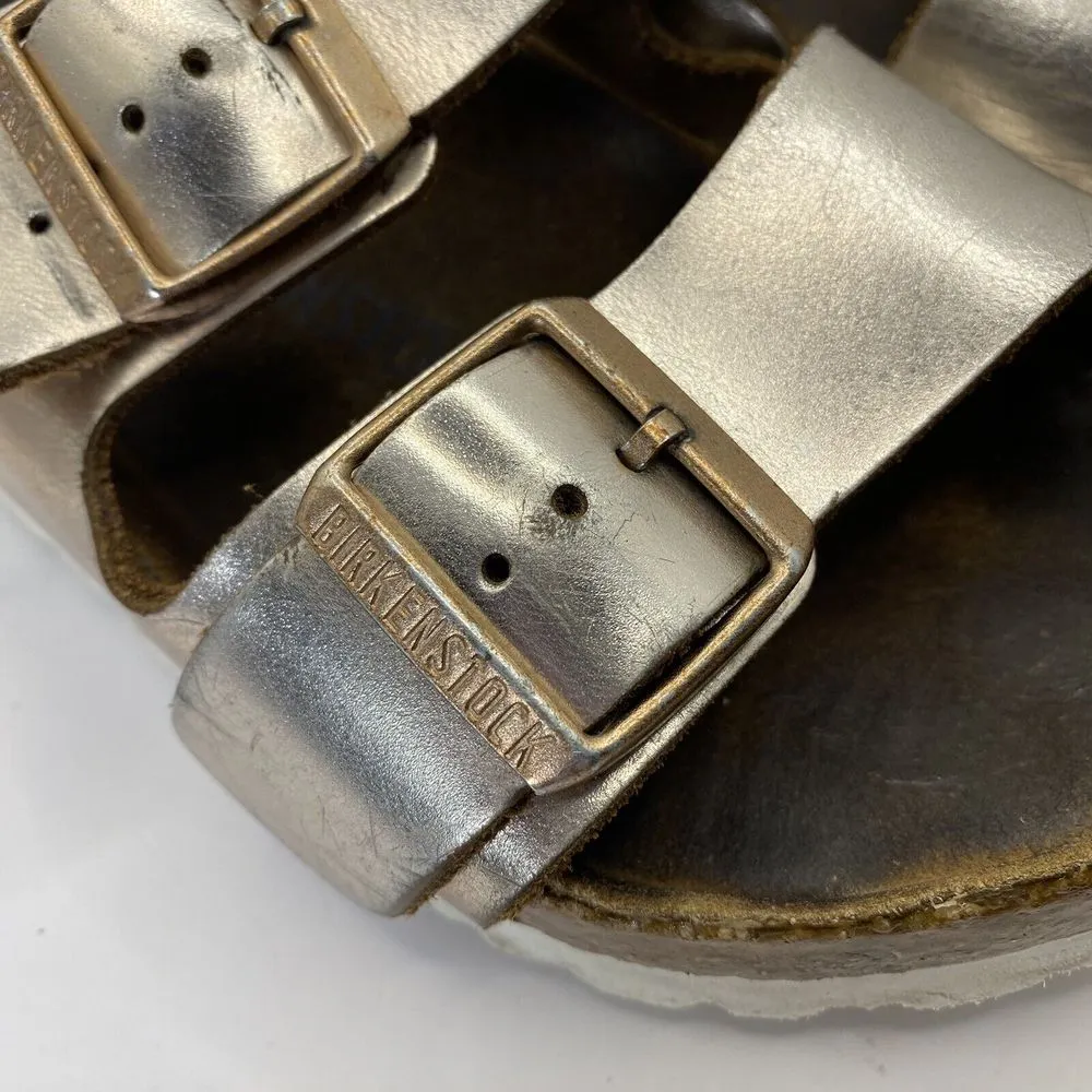 Birkenstocks Arizona Sandals Women's Size 37 US‎ 6 Gold Double Strap - Image 3