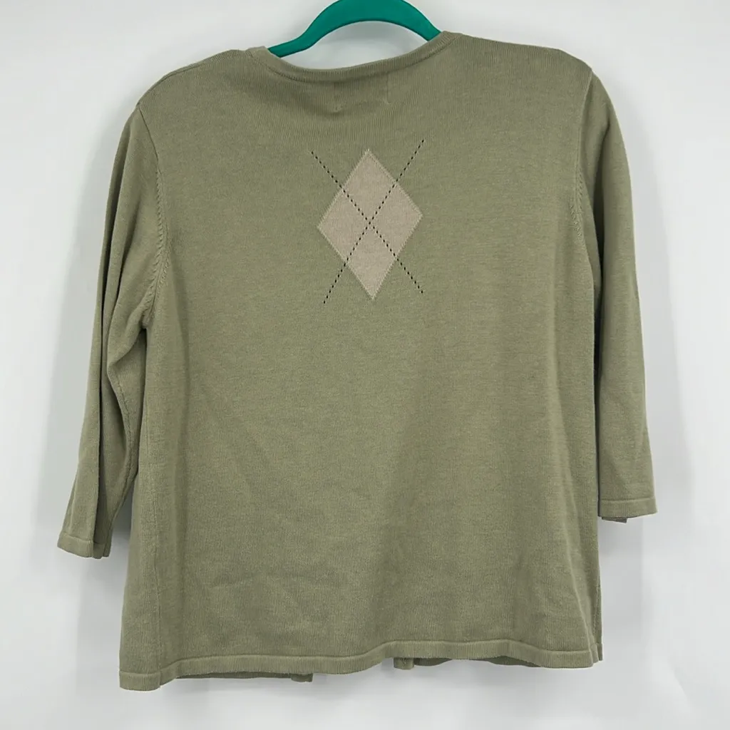 Vintage Womens Y2K Argyle Preppy Knit button Cardigan - Image 4