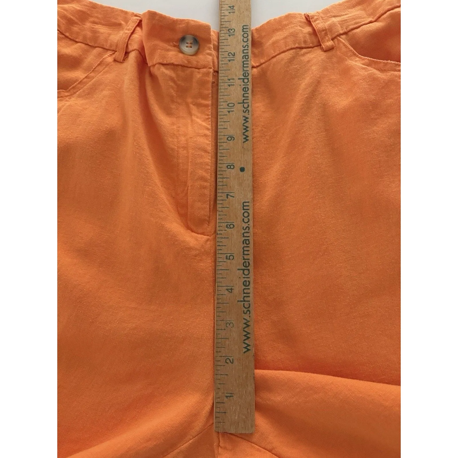 Happily Grey Cargo Pants Womens XL Orange Wide Leg Linen Blend Lagenlook Coastal - Image 8