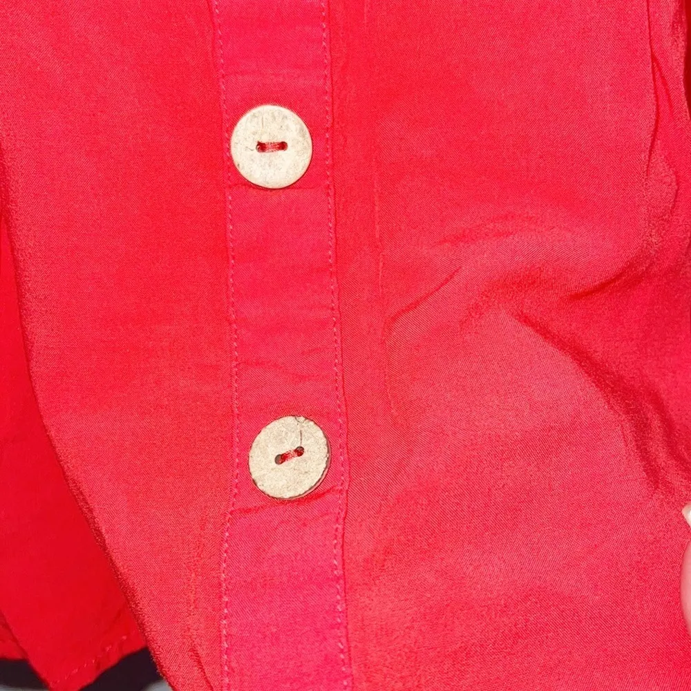 ModCloth Salmon Pull On Decorative Button Mini Skirt - Image 3