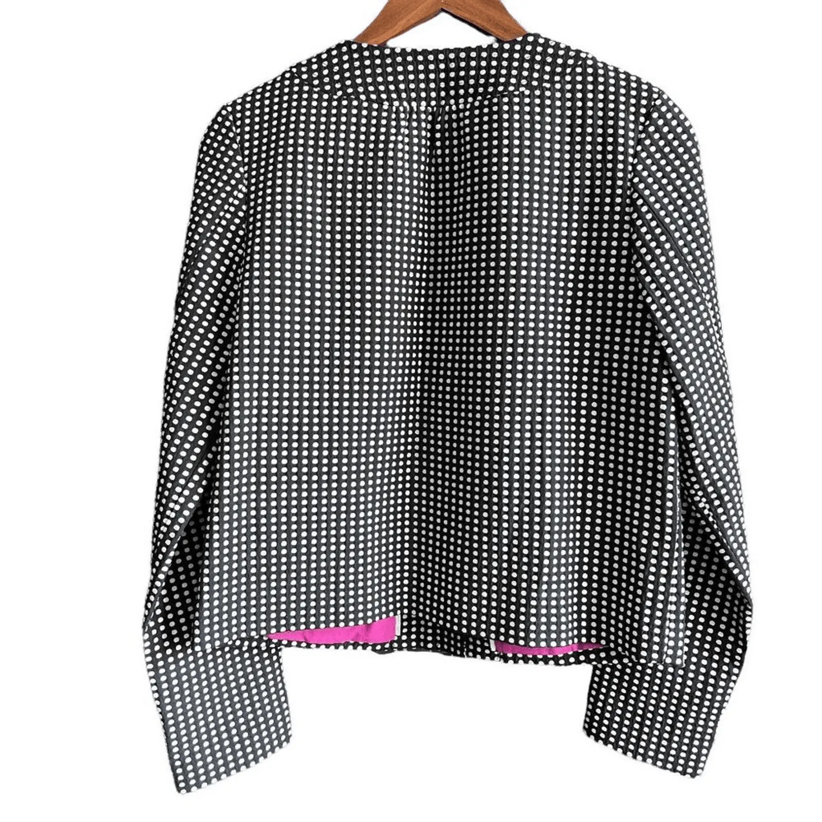 Charter Club  Size 8 Black White Polka Dot Jacket Blazer - Image 7