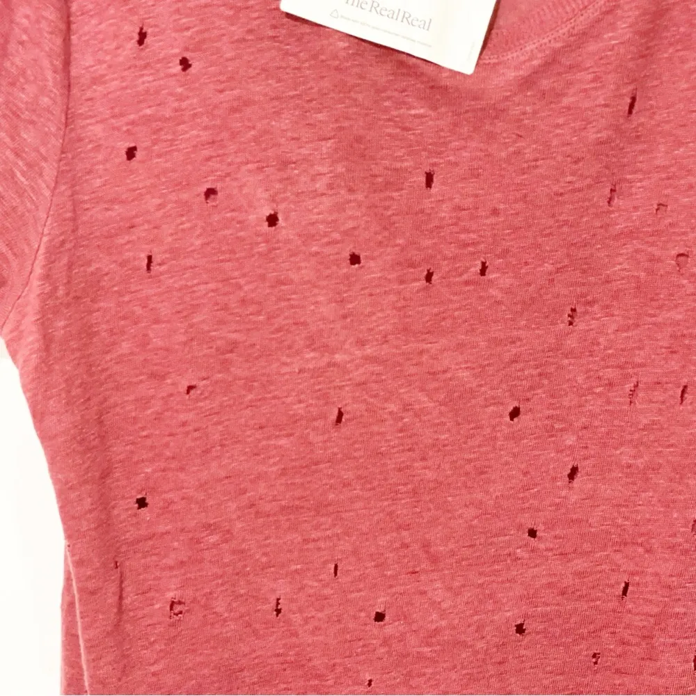 IRO  Size Small Clay Cutout Linen Tee Distressed Short Sleeve - Image 3