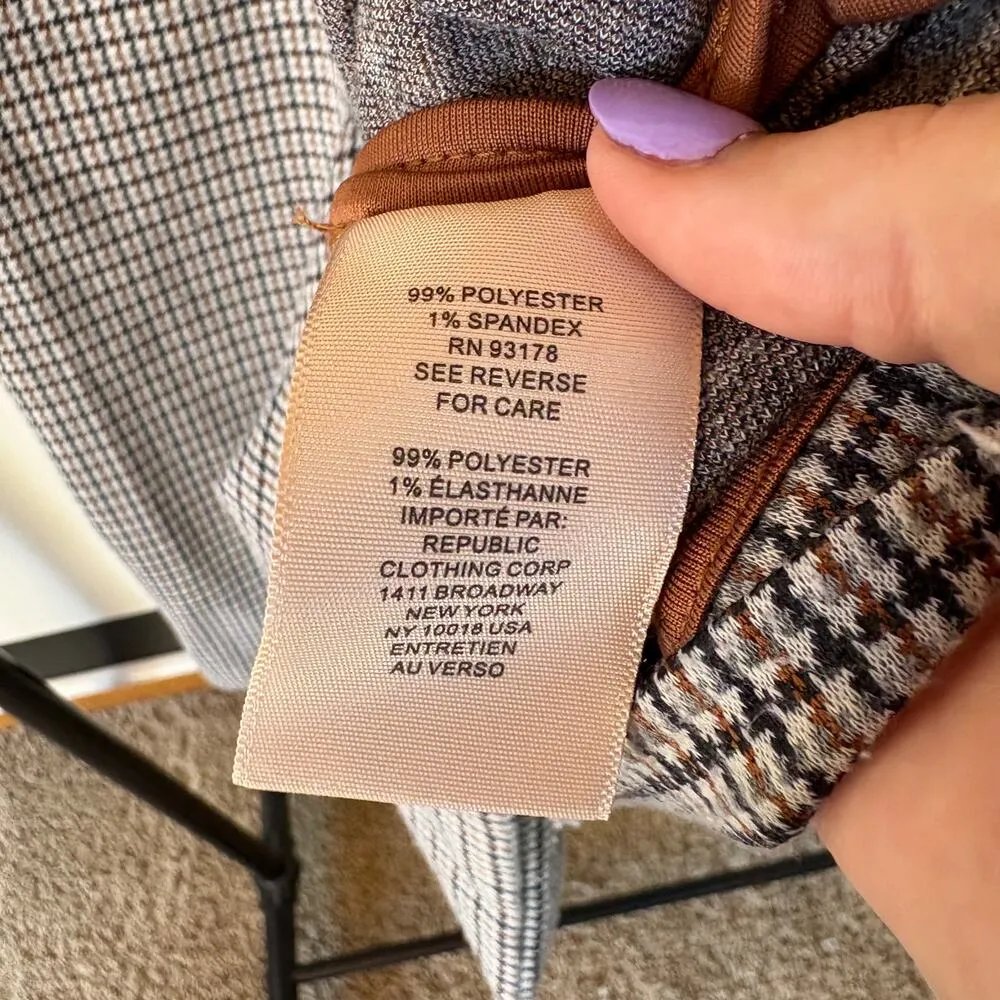 Philosophy Houndstooth Gray Long Coat Career Corpcore City Trench Classic 2X - Image 8