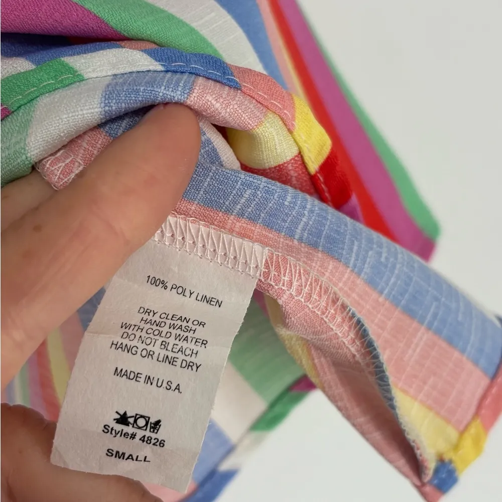 NWT Entro Rainbow Stripe Sleeveless Cabana Top - Image 6