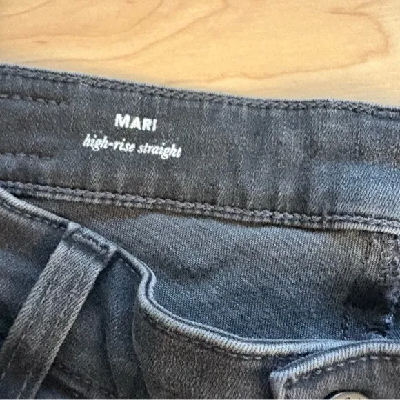 AG ADRIANO GOLDSCHMIED Black Wash‎ Mari High Rise Straight Leg Jeans Size 28 - Image 2