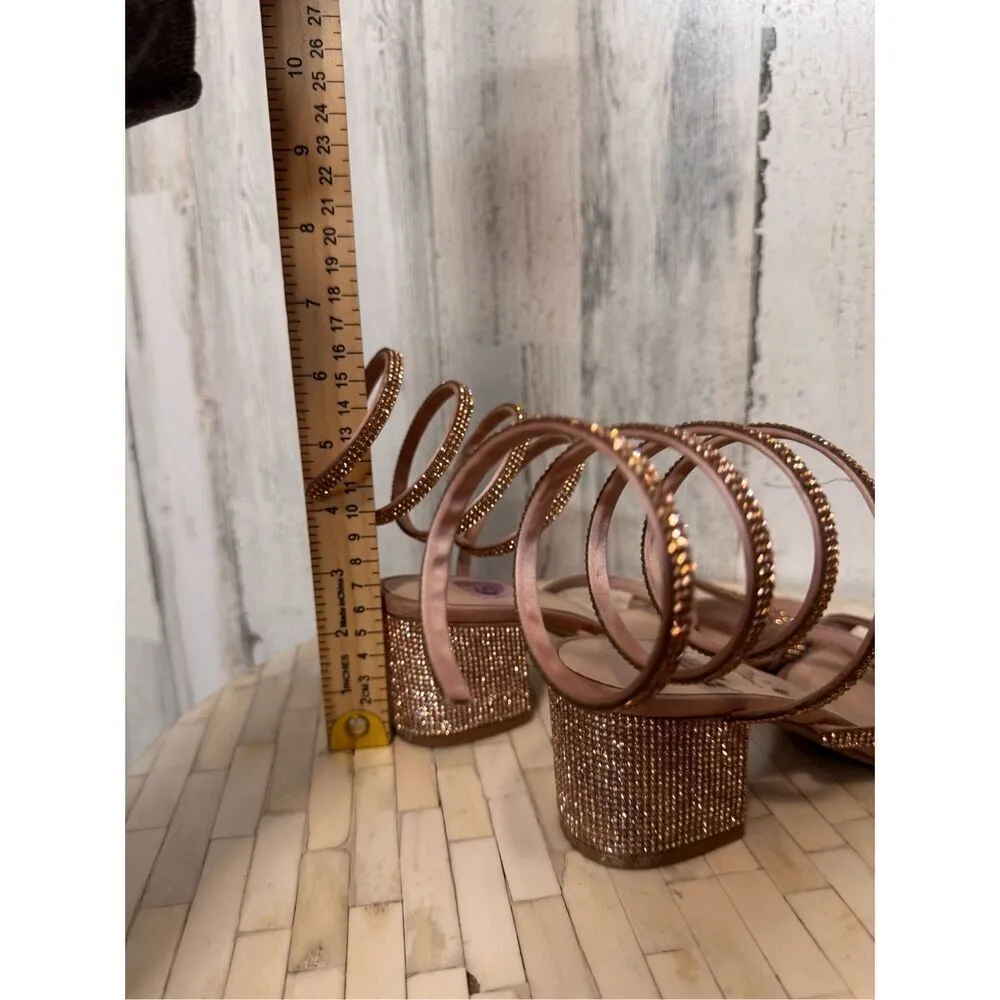 Windsor  Cue The Glamour Satin Rhinestone Sprial Heels - Image 6