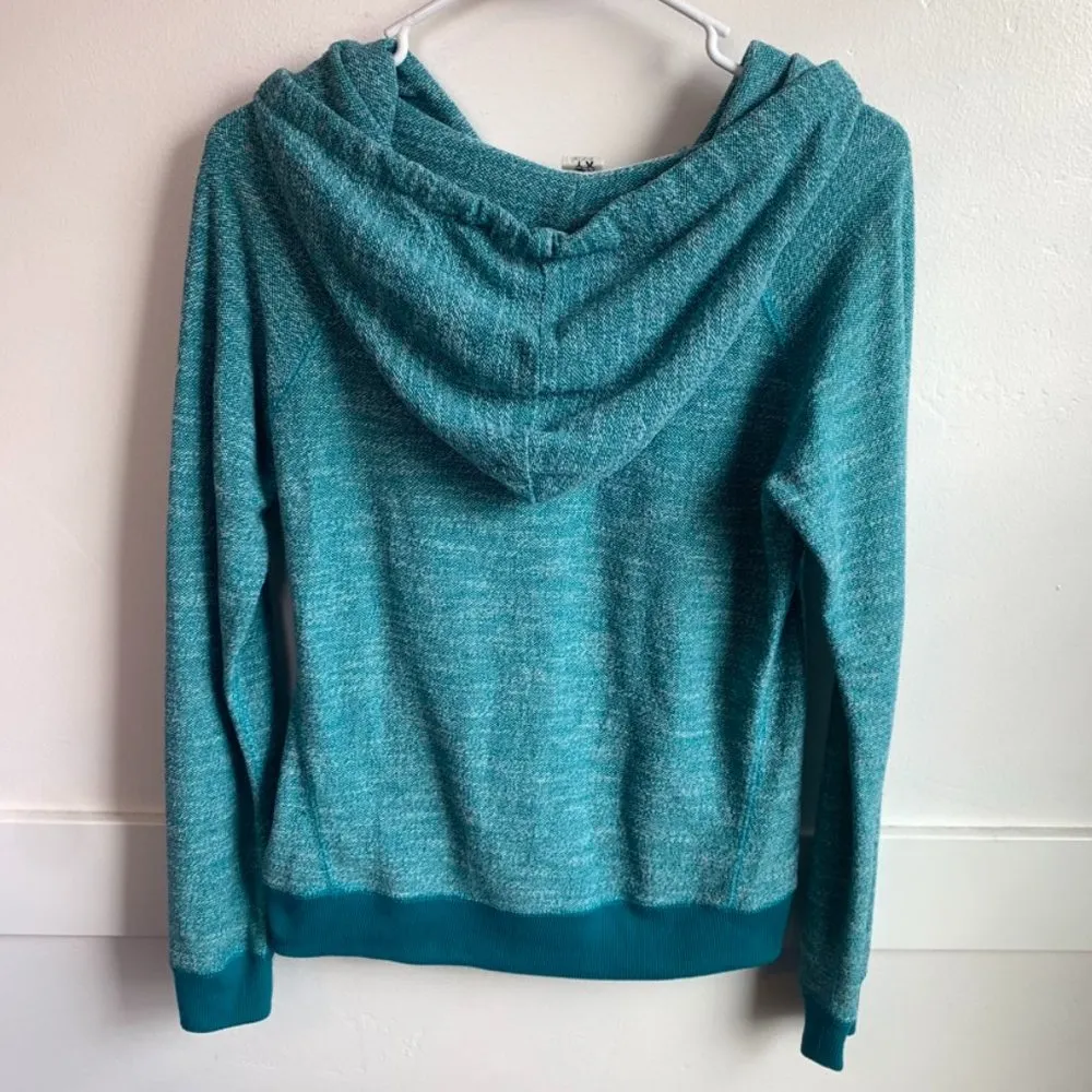 Roxy Heathered Teal Long Sleeve Pullover Hoodie - Image 2