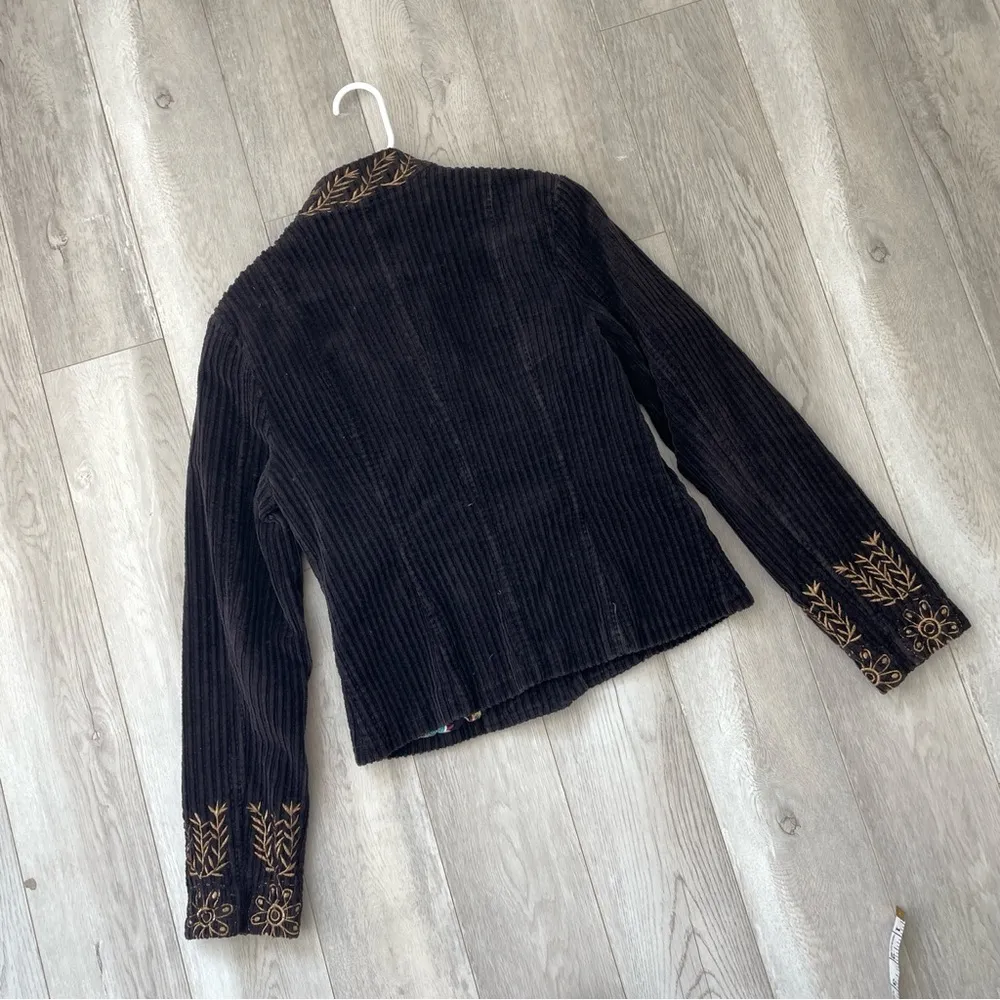 Mur Mur Blazer Corduroy Embroidered Jacket Purple (large) vintage regal asian - Image 4