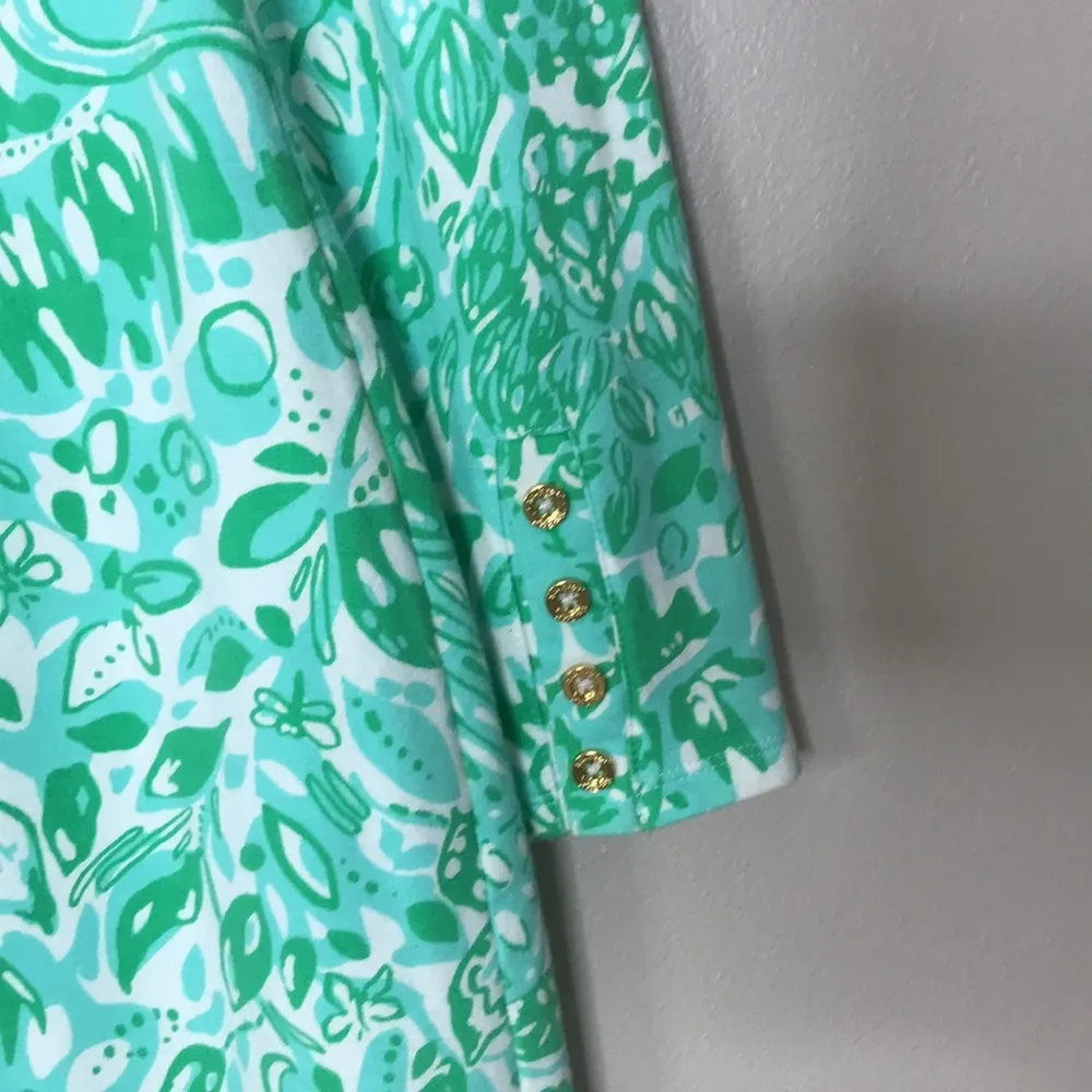 Lilly Pulitzer cotton green bungle in the jungle pullover v-neck dress small - Image 12