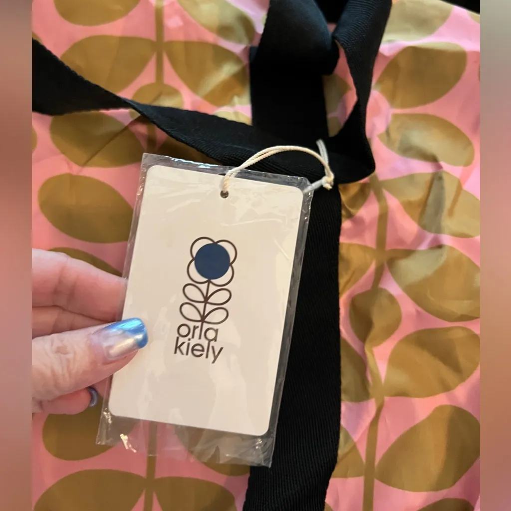 ORLA KIELY Sixties Stem Print Packaway Kit Duffel Bag BNWT Pink - Image 5