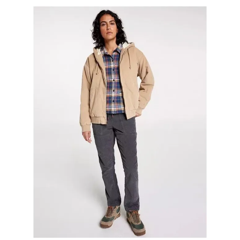 ALPINE DESIGN Corduroy Quilted Full Zip Hoodie Medium Khaki NEW Hiking‎ Casual - Image 2