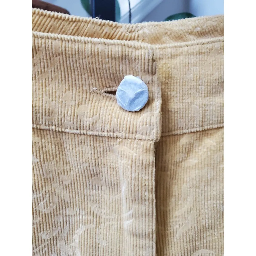 Live a Little Women's Yellow Cotton Mid Rise Straight Leg Casual Stretch Pant 8 - Image 4