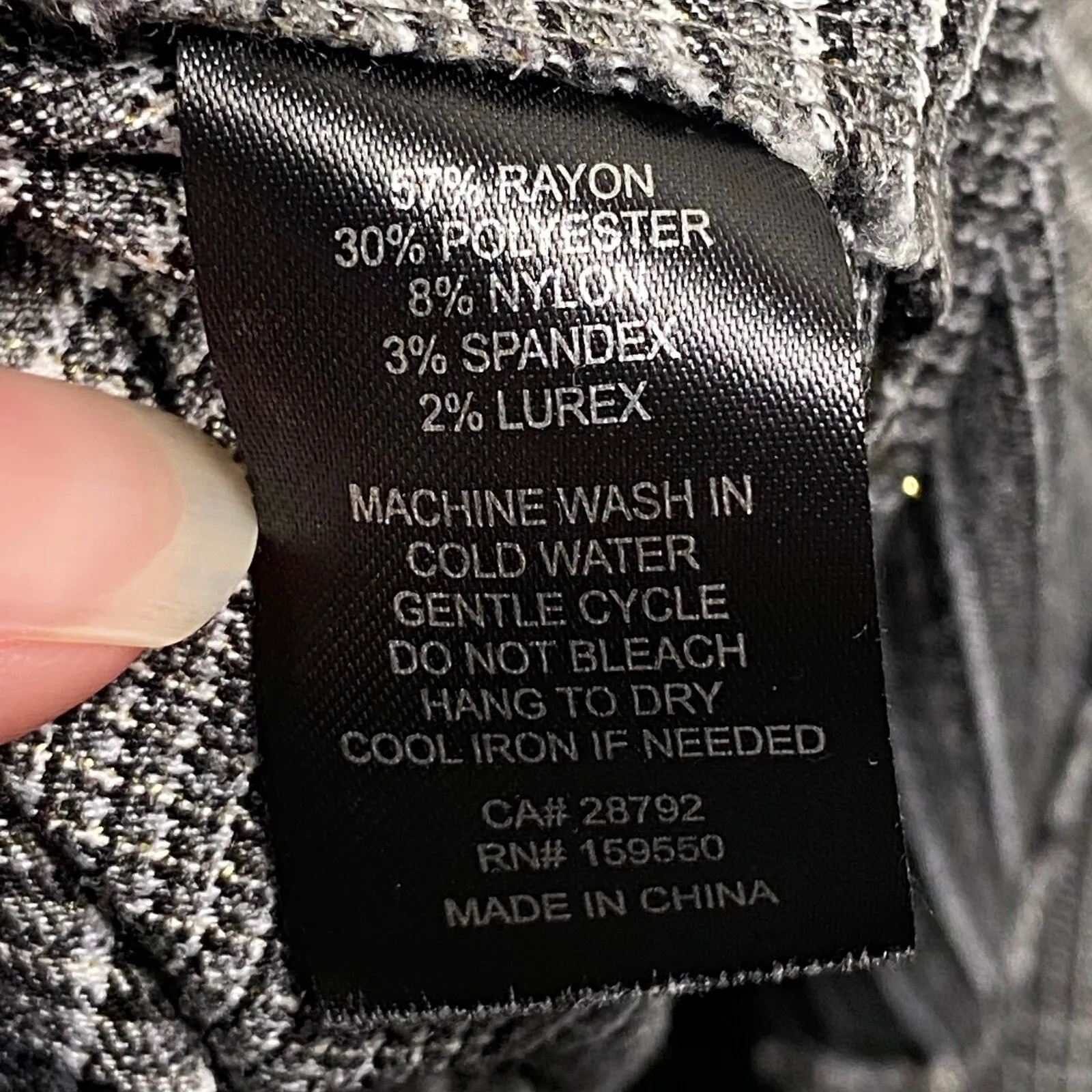 Maison d'Amelie Women Pants Size 10 Plaid Career Stretch Pull On Gray Shimmer - Image 4