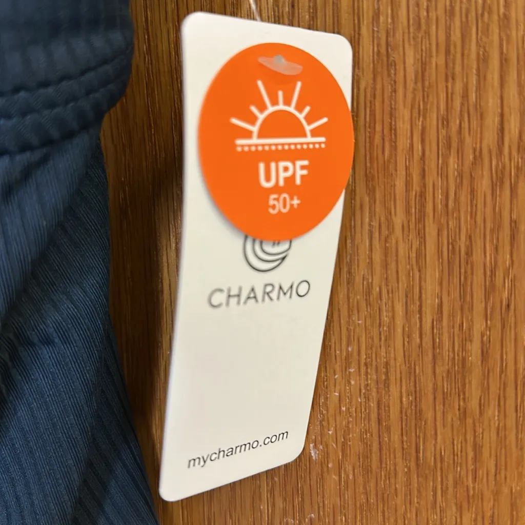 Charmo Ribbed Cut Out Ruched Pregnancy One Piece Swimsuit Ruffles and Ties UPF50 Blue Size undefined - Image 7