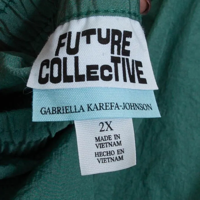 Future Collective Green Activewear Nylon Elastic Waist Shorts 2X Athleisure Gym - Image 7