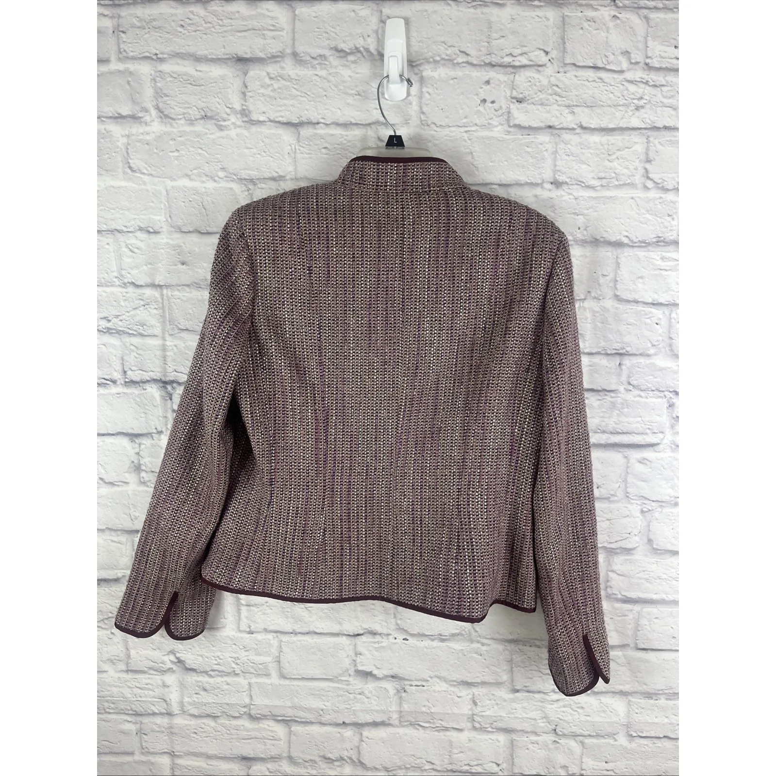 Valerie Stevens Wool Blend Women's Boucle Tweed Classic Blazer Size 14 - Image 7