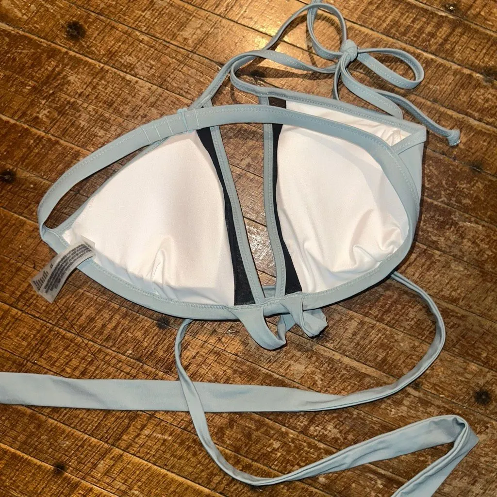 Victoria’s Secret L gray blue strappy wrap bikini top - Image 2